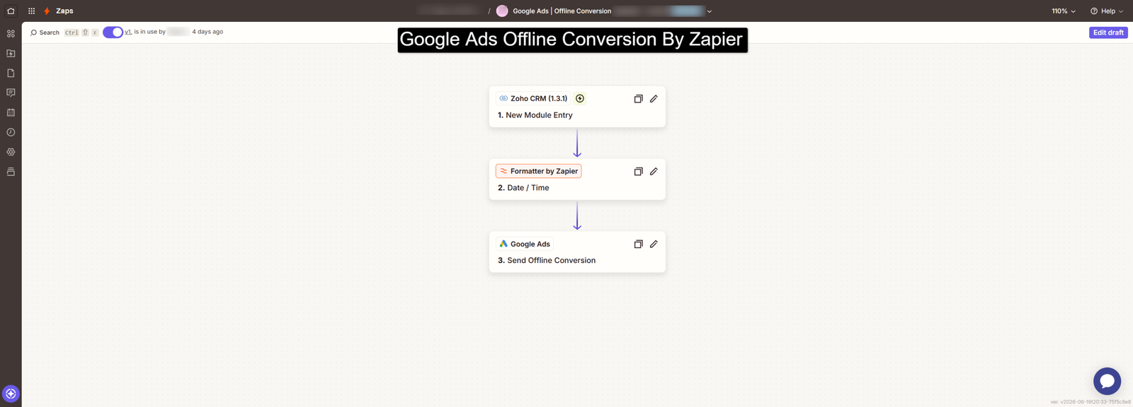 Zapier automation: Zoho CRM to Google Ads